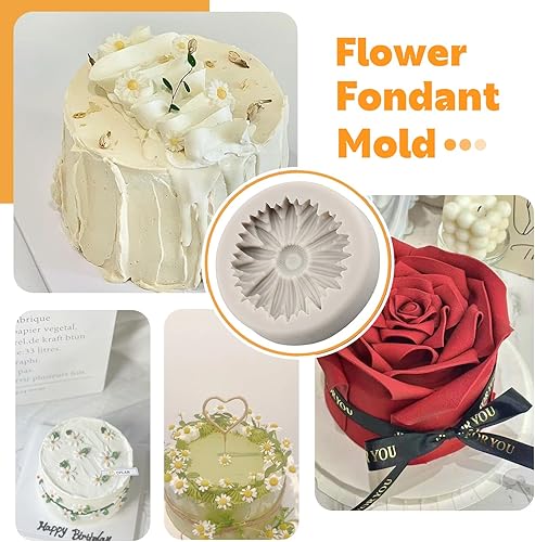 Miniatura 4 de Sijiangmold Molde de silicona de flor de hibisco, orquídea de hibisco, moldes para fondant, molde de flores de crisantemo, moldes de flores de