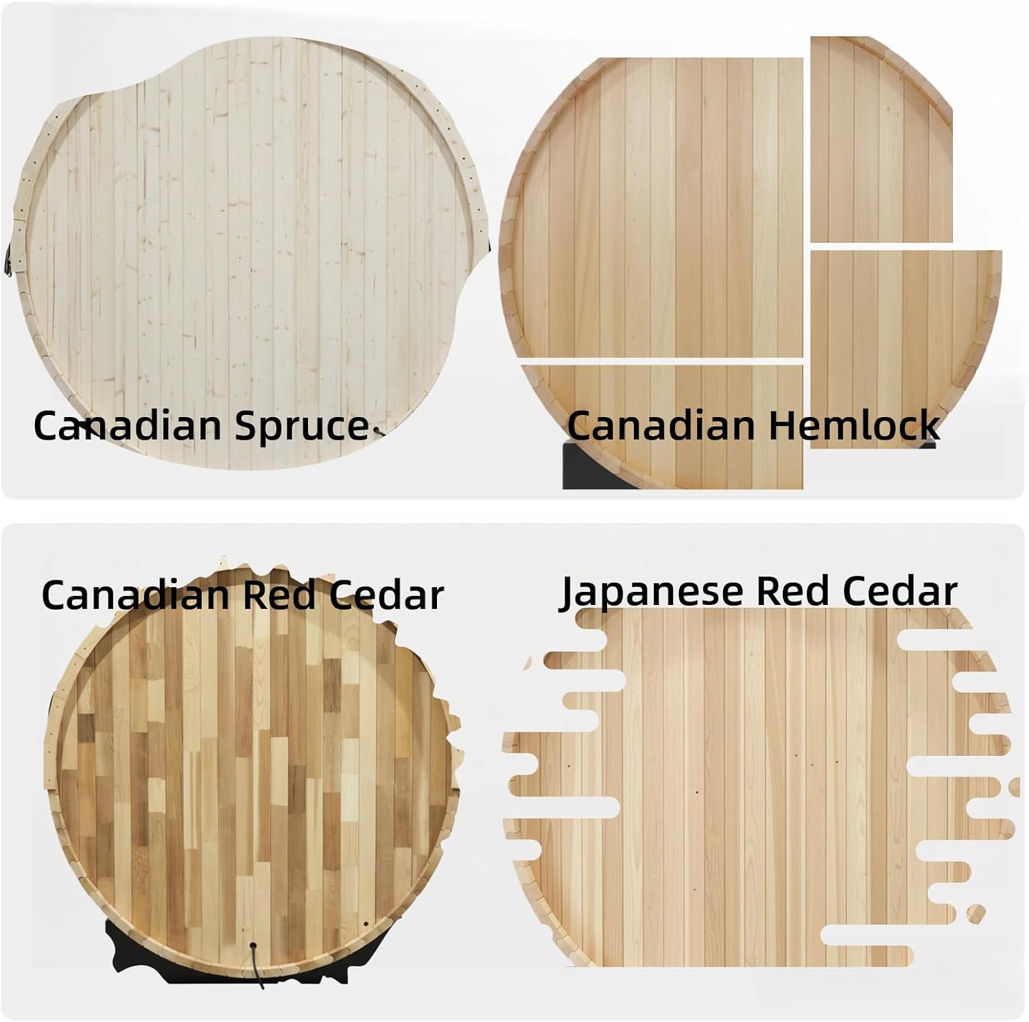 Fully Customize Barrel Sauna 4-10 Person, Canadian Red Cedar, Glass Window Option, Scenic Porch, Wood Burning Stove,Harvia Heaters,Red Light Therapy Device, Premium Light Strip,Hybrid Infrared Sauna,