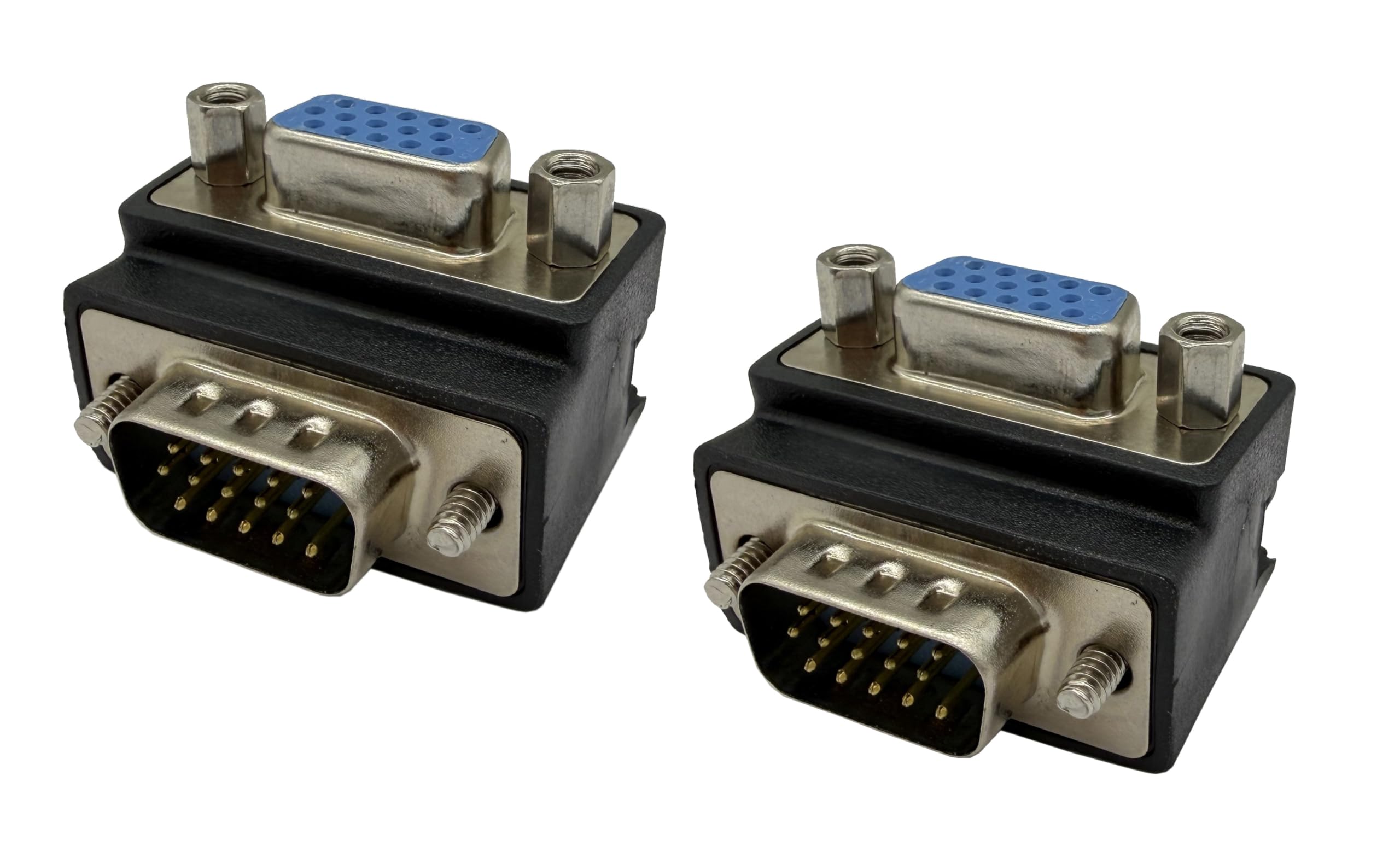Adaptador VGA de 90 grados con conector DB15 de 15 pines y chasis reforzado de alta densidad 6