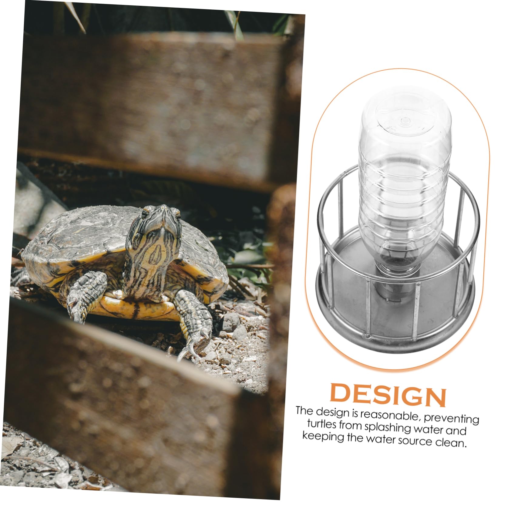 2piezas Comedero De Acero Inoxidable para Reptiles Mini Alimentador De Agua para Tortugas y Reptiles Plato Antisalpicaduras para Terrarios y Mascotas Exóticas