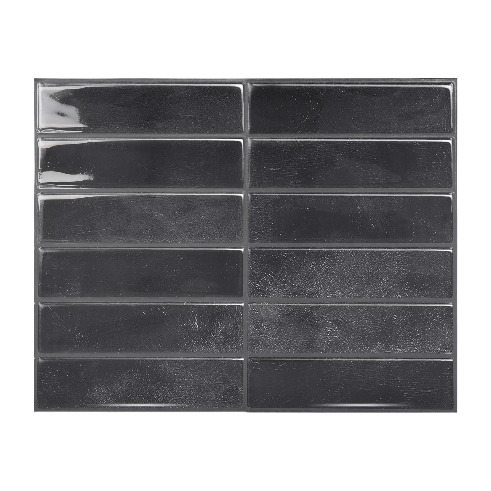 Pegatinas para azulejos, 10 unidades, 29 x 23 cm, autoadhesivas, resistentes al agua, para cocina, baño, decoración de pared (negro)