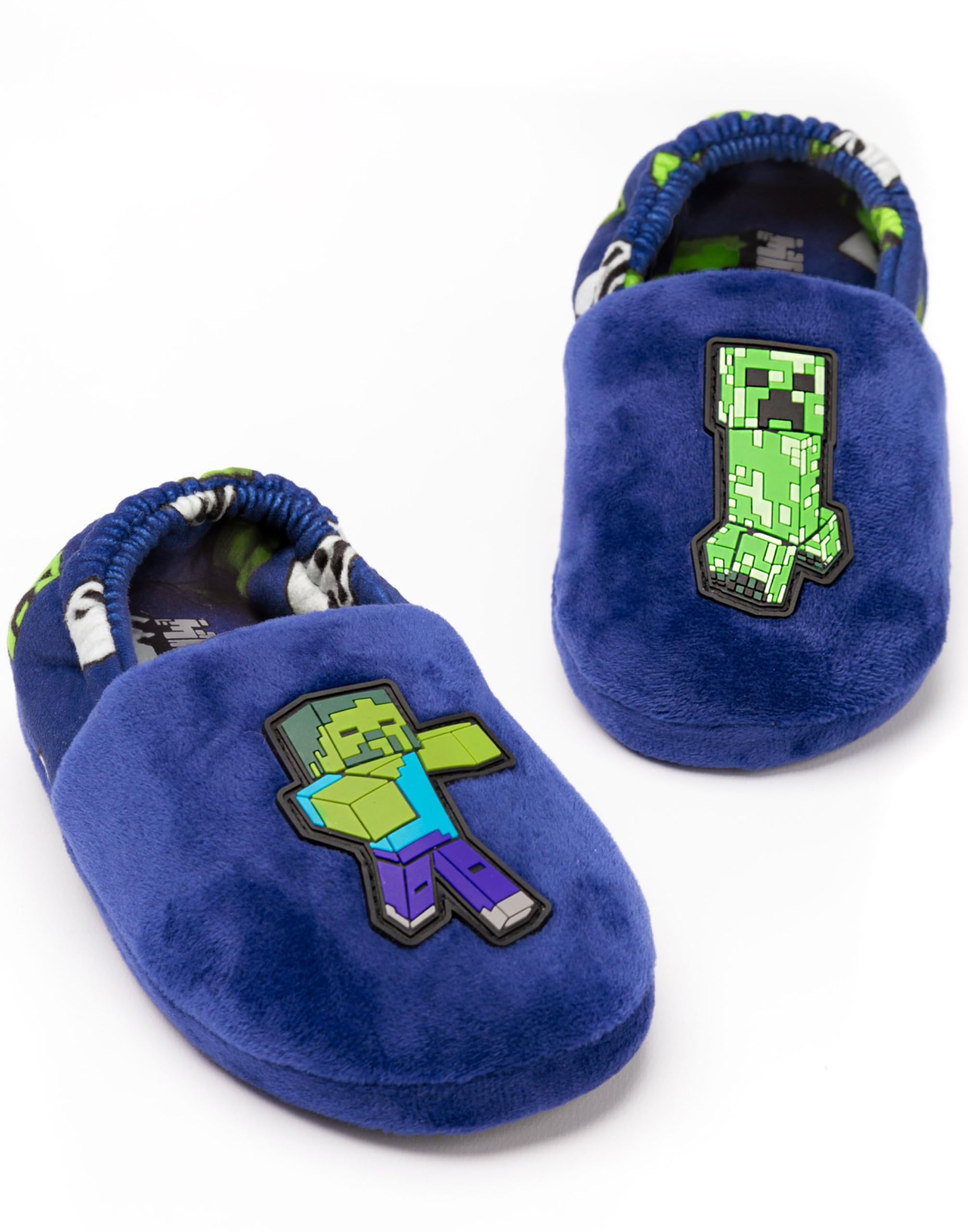 MINECRAFT Pantofole per Ragazzi | Vari stili Bambini Blu Navy Nero Paillettes Creeper Ragazzi House Shoes | Prodotti per calzature da gioco per bambini e adolescenti