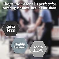 Vista 6 de Vakly ABD Combine - Almohadillas abdominales de 5 x 9 pulgadas [paquete de 20] de alta absorción, estériles envueltas individualmente de 5''x9