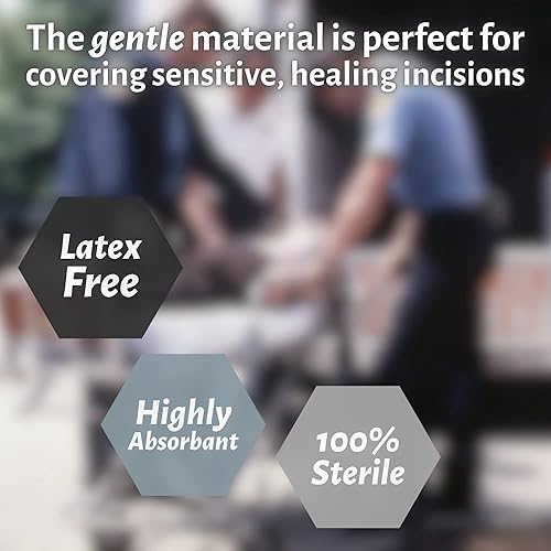Miniatura 6 de ABD Combine - Almohadillas abdominales de 5 x 9 pulgadas de alta absorción, estériles envueltas individualmente, 5 x 9 pulgadas, gasa quirúrgica
