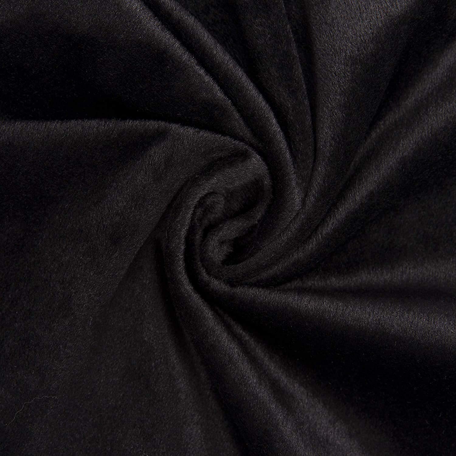 Cambik Unstitched Premium Soft Velvet Fabric Piece Decorative Cloth Material for Home Decor, Furnishing, Upholstery, Curtains, Cushions, Pillow and Craft (1 Meter, Black)