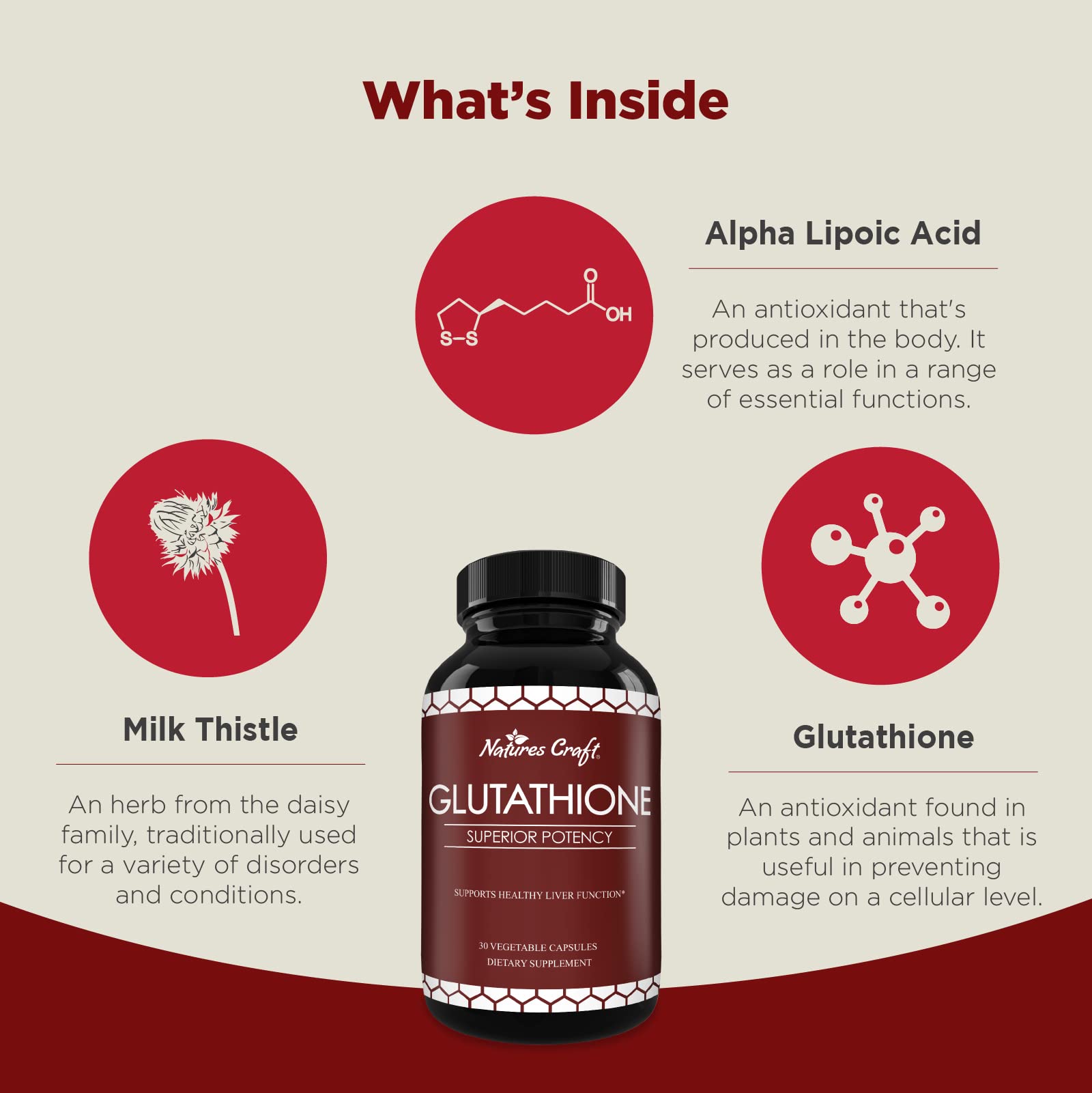 Pure Glutathione Supplement with Glutamic Acid L Glutathione Pills