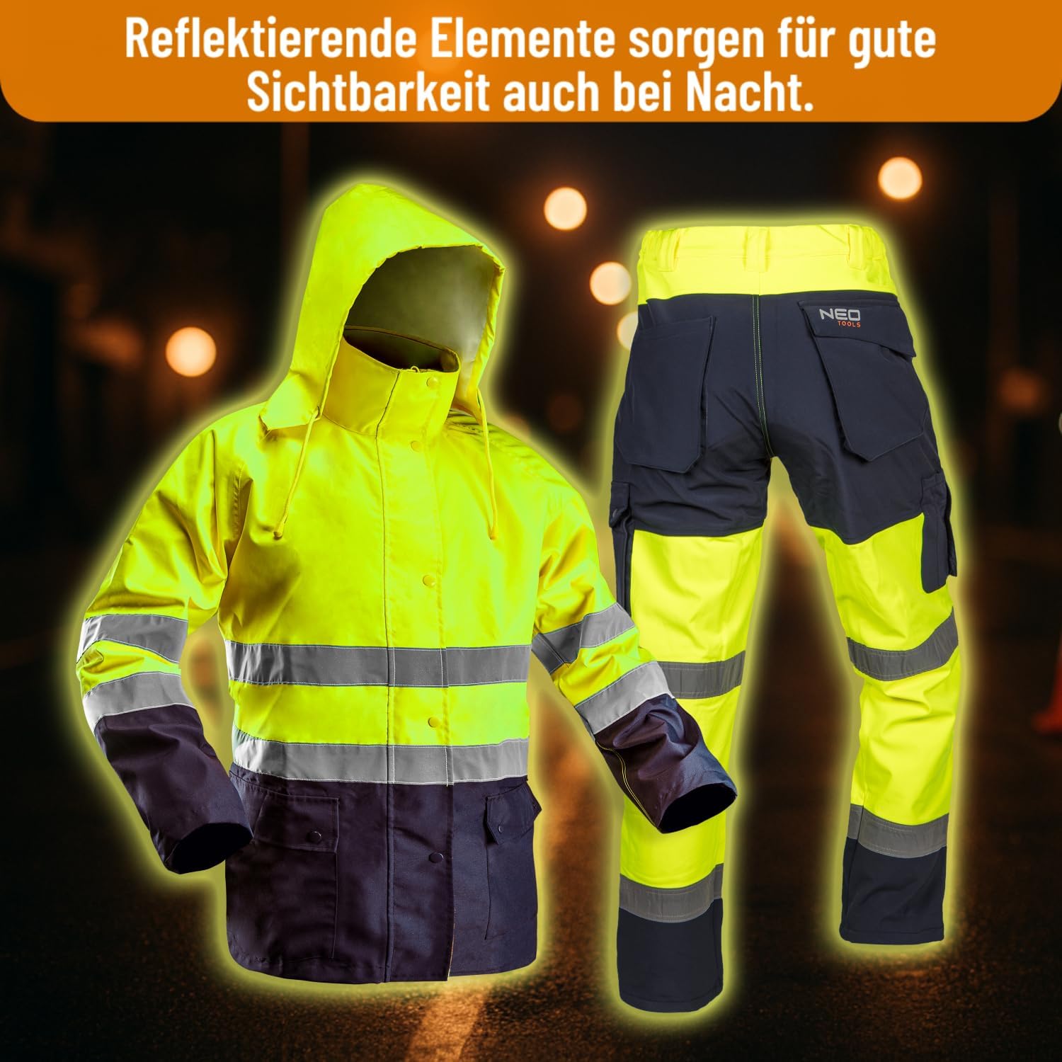 NEO TOOLS Giacca Di Sicurezza Con Strisce Riflettenti EN ISO 20471