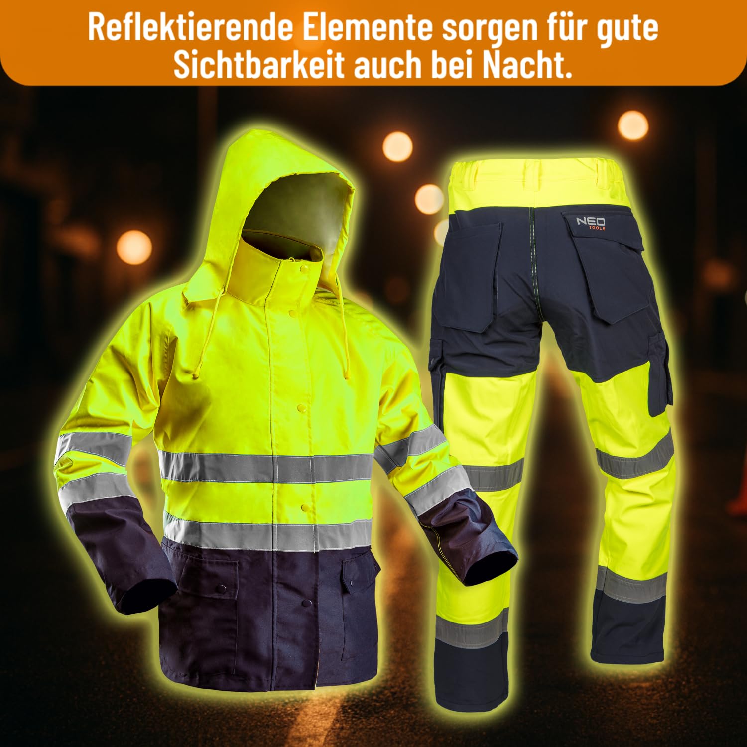 Veste haute visibilité avec bandes réfléchissantes d'alerte en ISO 20471 Veste Orange Jaune Fluo Veste de pluie veste de travail d'alerte protection sécurité Veste
