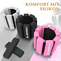 Amonax Boka- és Csuklósúly Szett - 2x0,5 kg Szürke Fitnesz Súlyok Edzéshez, Jógához, Pilateshez - Állítható Erősítő Súlyzó Nőknek és Férfiak 2