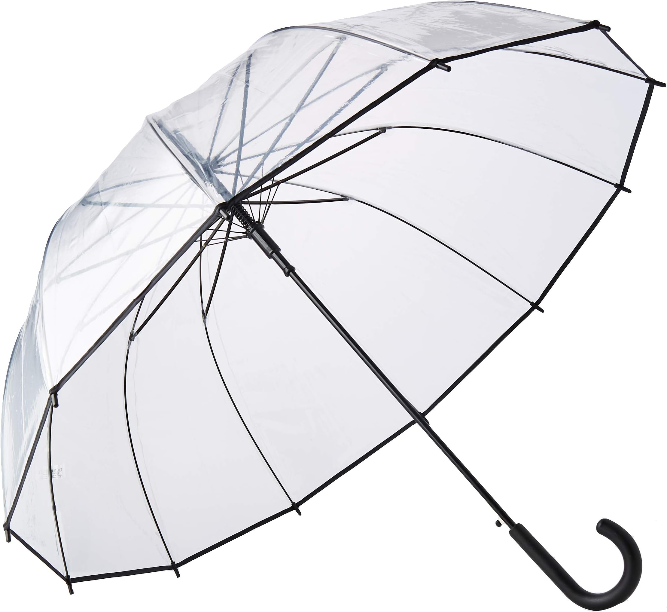 SMATI Stick Umbrella Transparent - Extra Large Big Automatic Clear Dome See Through - resistant to wind