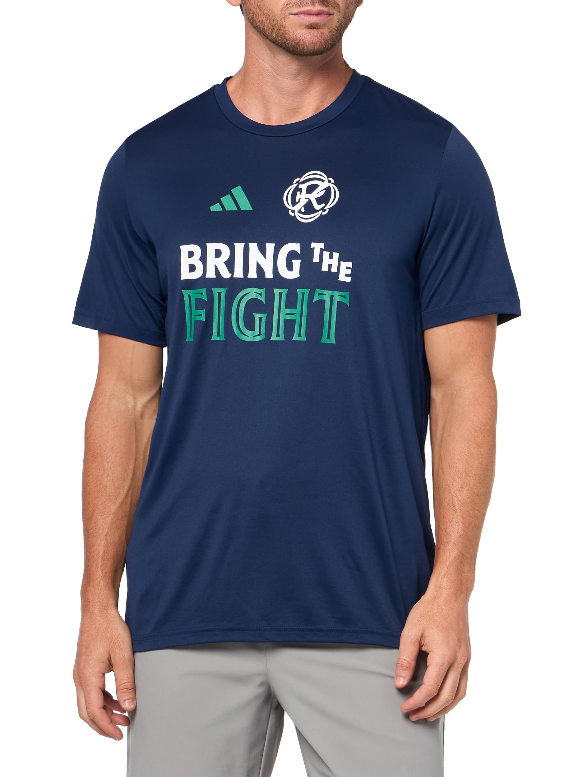 adidas Men's New England Revolution Pre-Game Short Sleeve T-Shirt, Team Navy Blue/New England Revolution, Medium