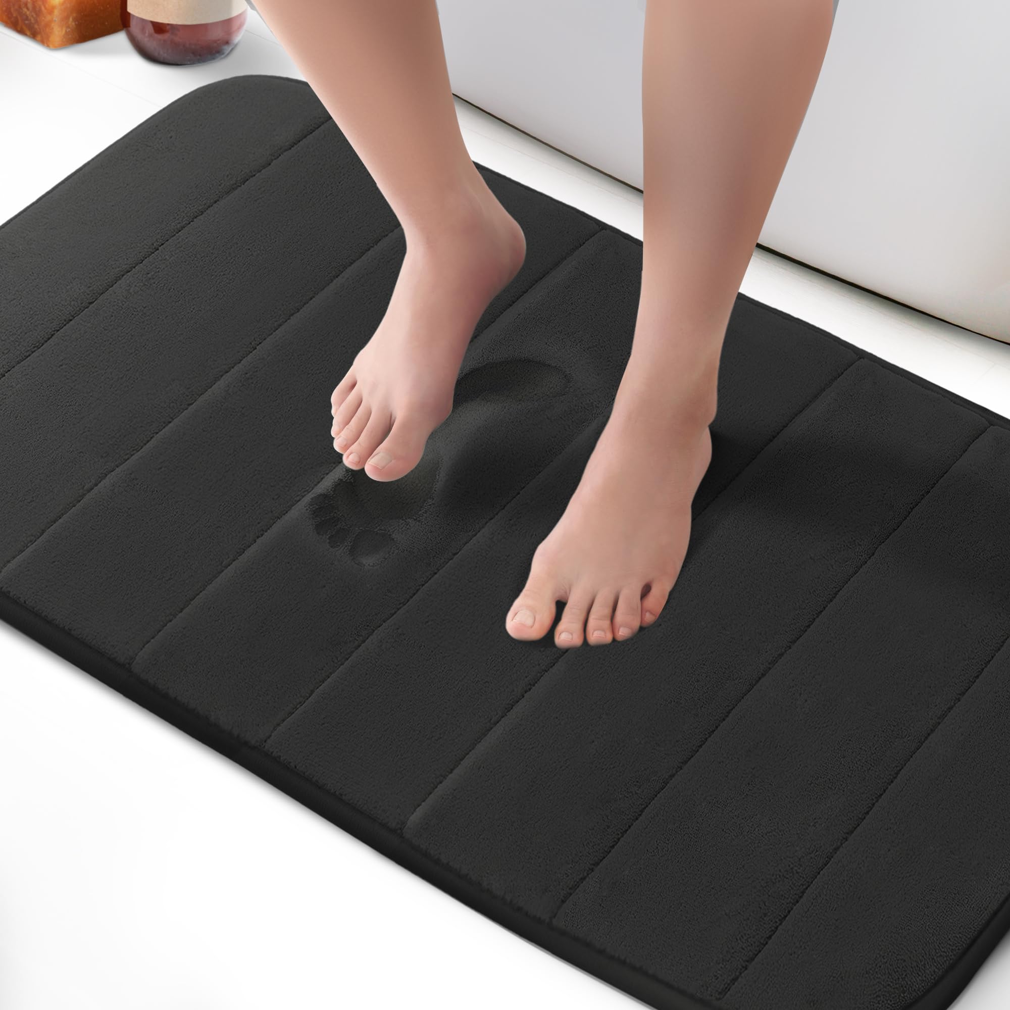 KEPLIN Memory Foam Bath Mat, Ultra-Soft, Highly Absorbent, Non-Slip, Machine Washable