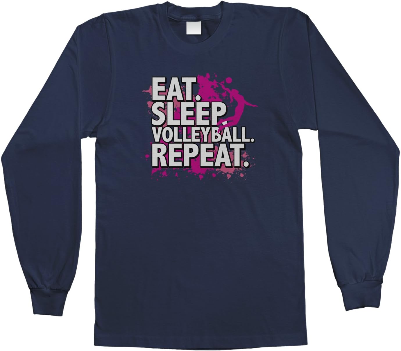 Threadrock Big Girls' Eat Sleep Volleyball Repeat Youth Long Sleeve T-Shirt