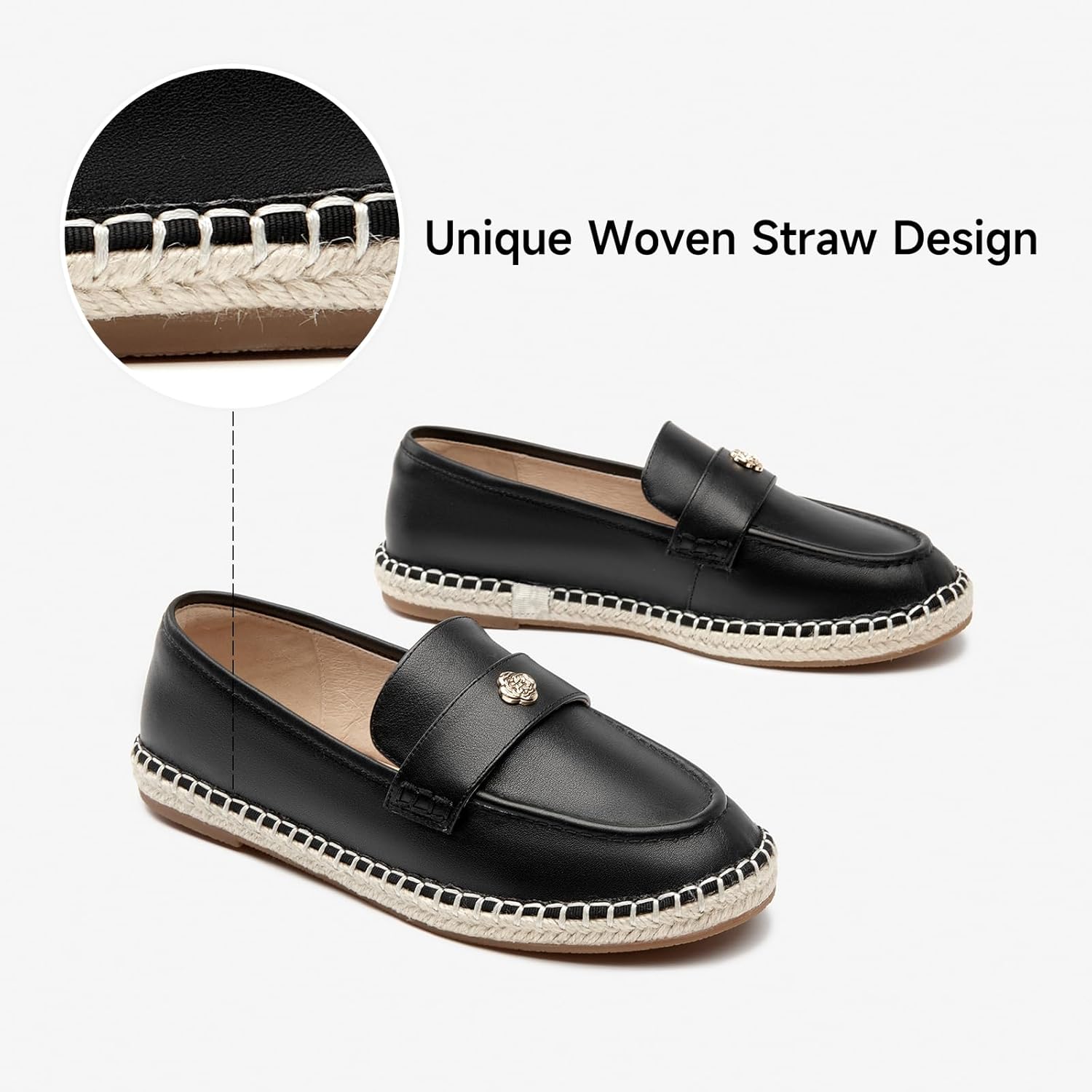 BEAU TODAY Loafers for Women,Womens Penny Loafers,Casual Slip-on Leather Flat Shoes,Breathable Lightweight Handmade Work Shoes - Image 5