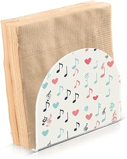 ALAZA Napkin Holder for Table, Colorful Music Note Love Napkin Dispenser for Kitchen Dining Room Party Cocktail Farmhouse Bar, 1 pc