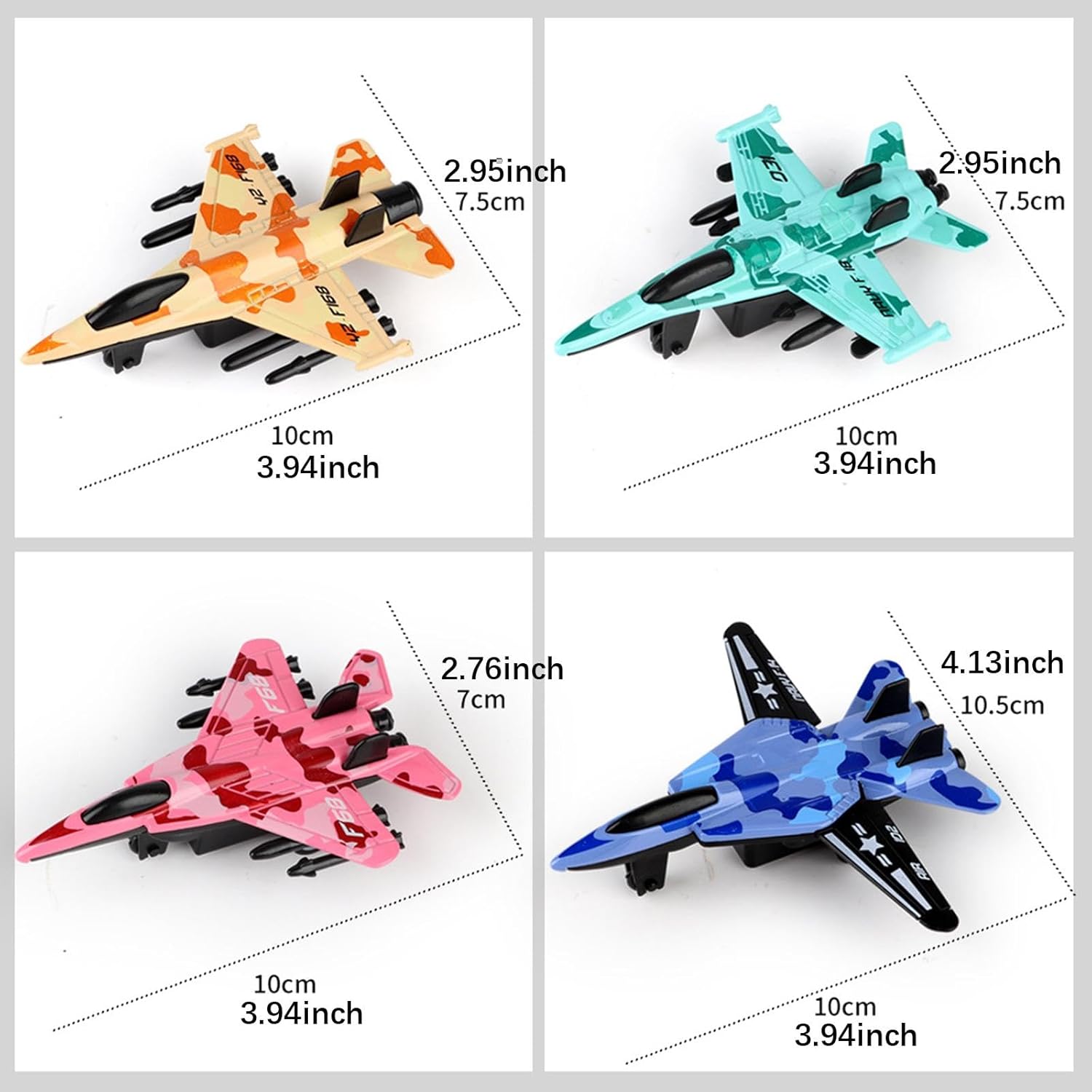 4X Alloy Metal Models Aircraft Children Toy Fighter Jet for Bedroom Desktop