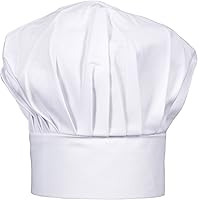 Vista 1 de CHEFSKIN Sombrero de chef blanco para niños, tela suave totalmente ajustable, Blanco
