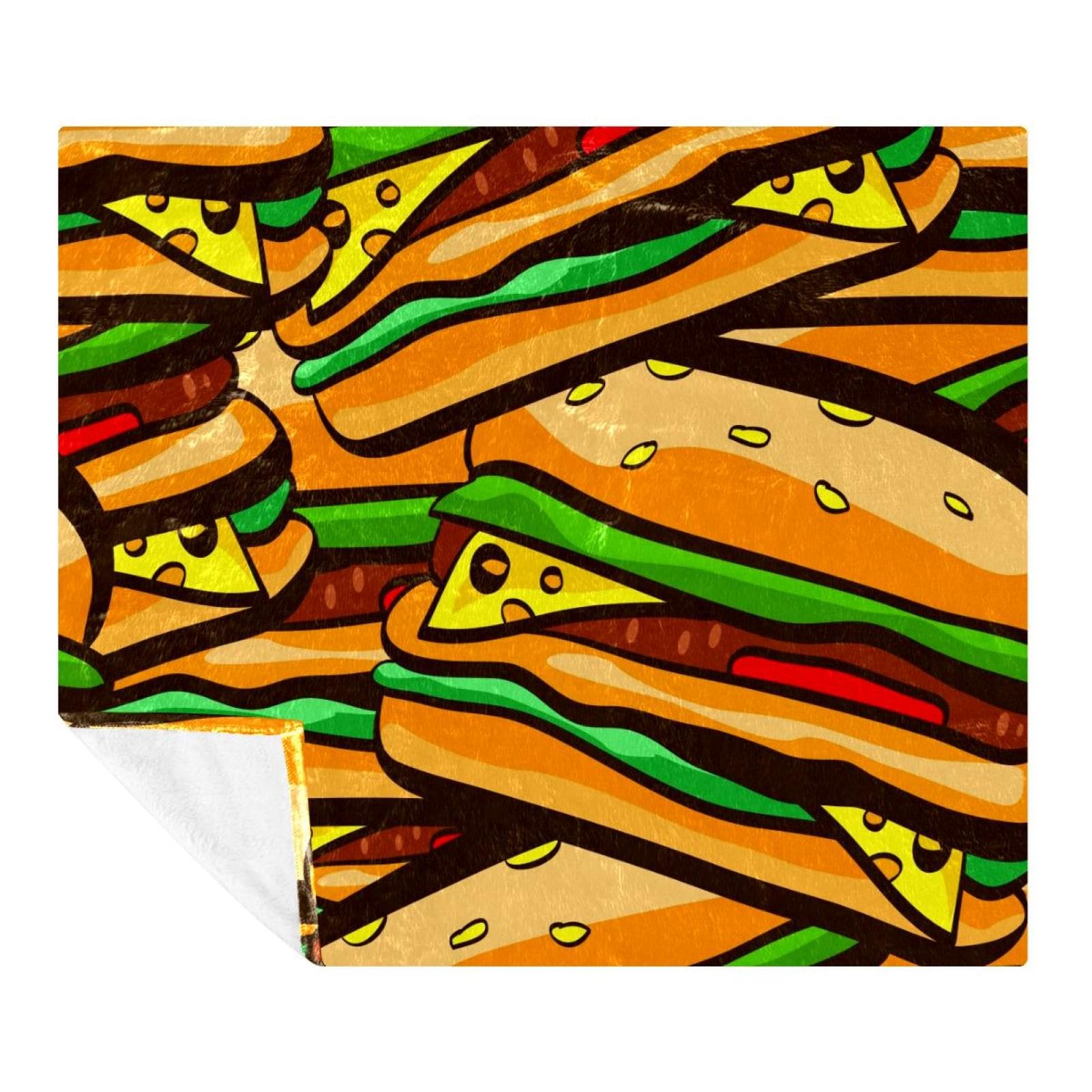 Couverture douce hamburger pour des soirées cocooning et instants canapé
