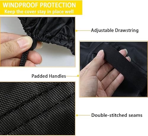 Miniatura 4 de POMER Funda para chimenea de patio, cubierta redonda para chimenea de 28 pulgadas, impermeable, con ondas de calor, 28 pulgadas de profundidad x 46