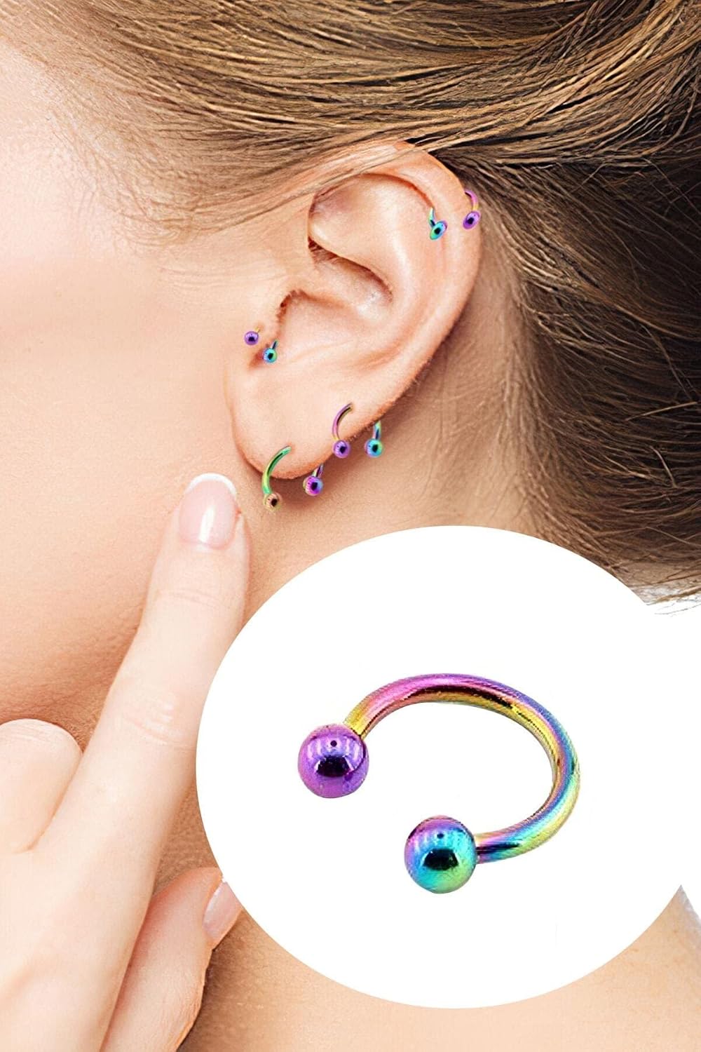 2 Adet Hologramlı C Piercing, görseldeki renk