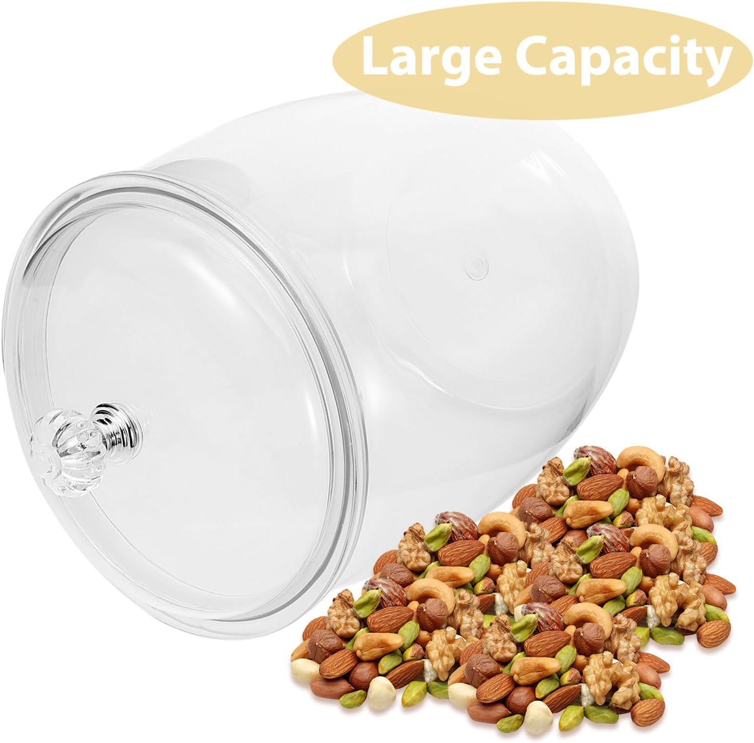 3.8l Airtight Plastic Cookie Jar with Lid, Candy Storage Canister for Kitchen Counter, Food-grade Container with Handle for Home Pantry Organization Random Color