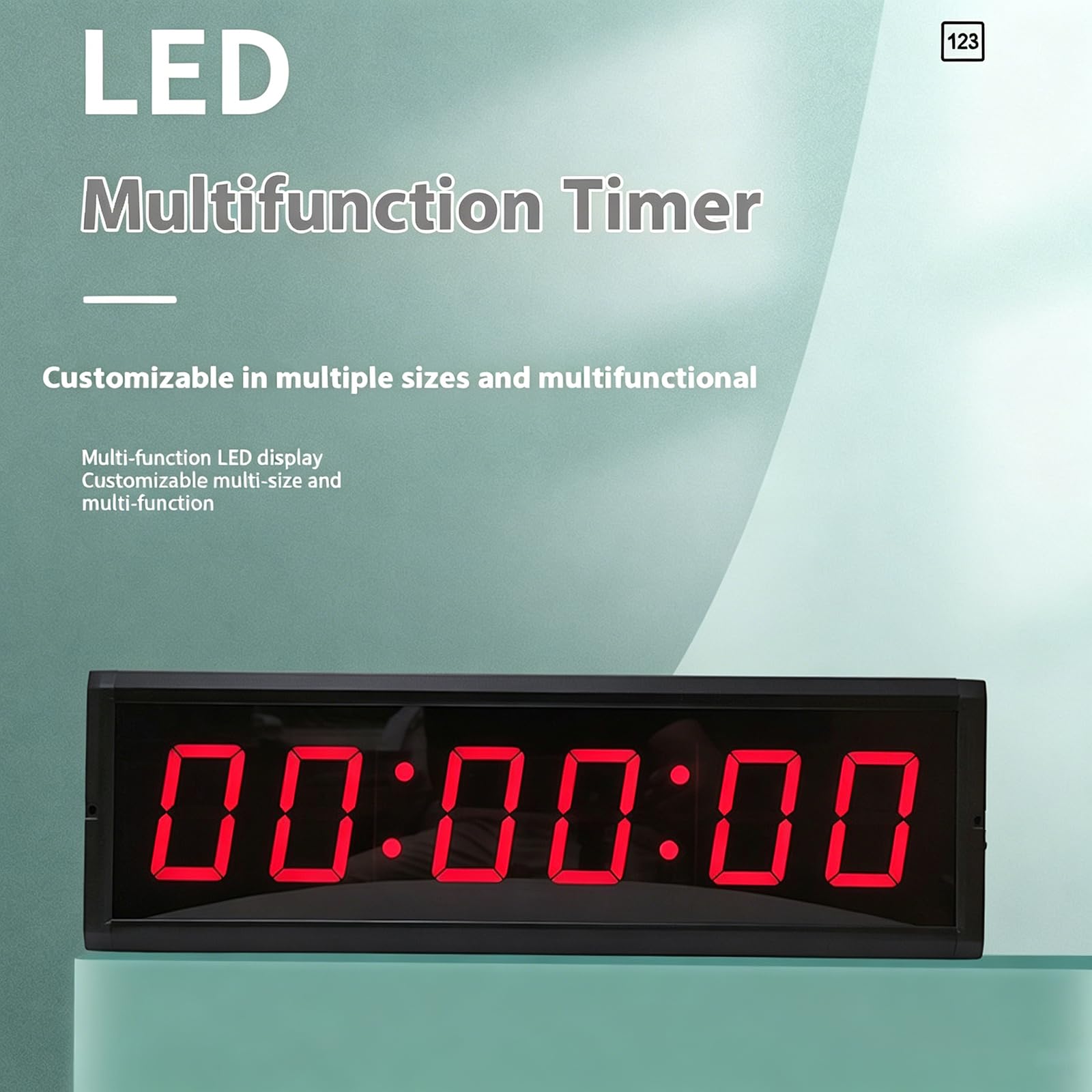 Cronometro da Corsa A LED A 6 Cifre, Timer per Eventi di Corsa in Palestra con Allarme Acustico, Conto alla Rovescia/Conto alla Rovescia, Altezza del Treppiede Regolabile, Memorizza 20 Set di