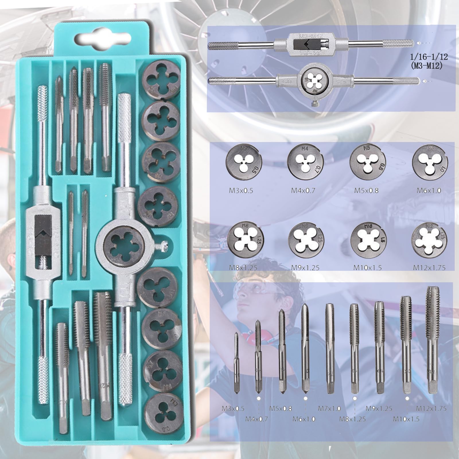 Amazon.co.jp: タップダイスセット タップセット20PCS YANHAO 高硬度
