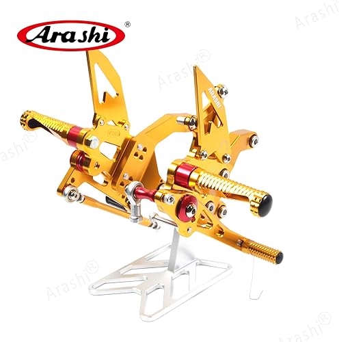 Miniatura 61 de Arashi reposapiés para motocicleta, accesorios ajustables, juego de reposapiés traseros Negro