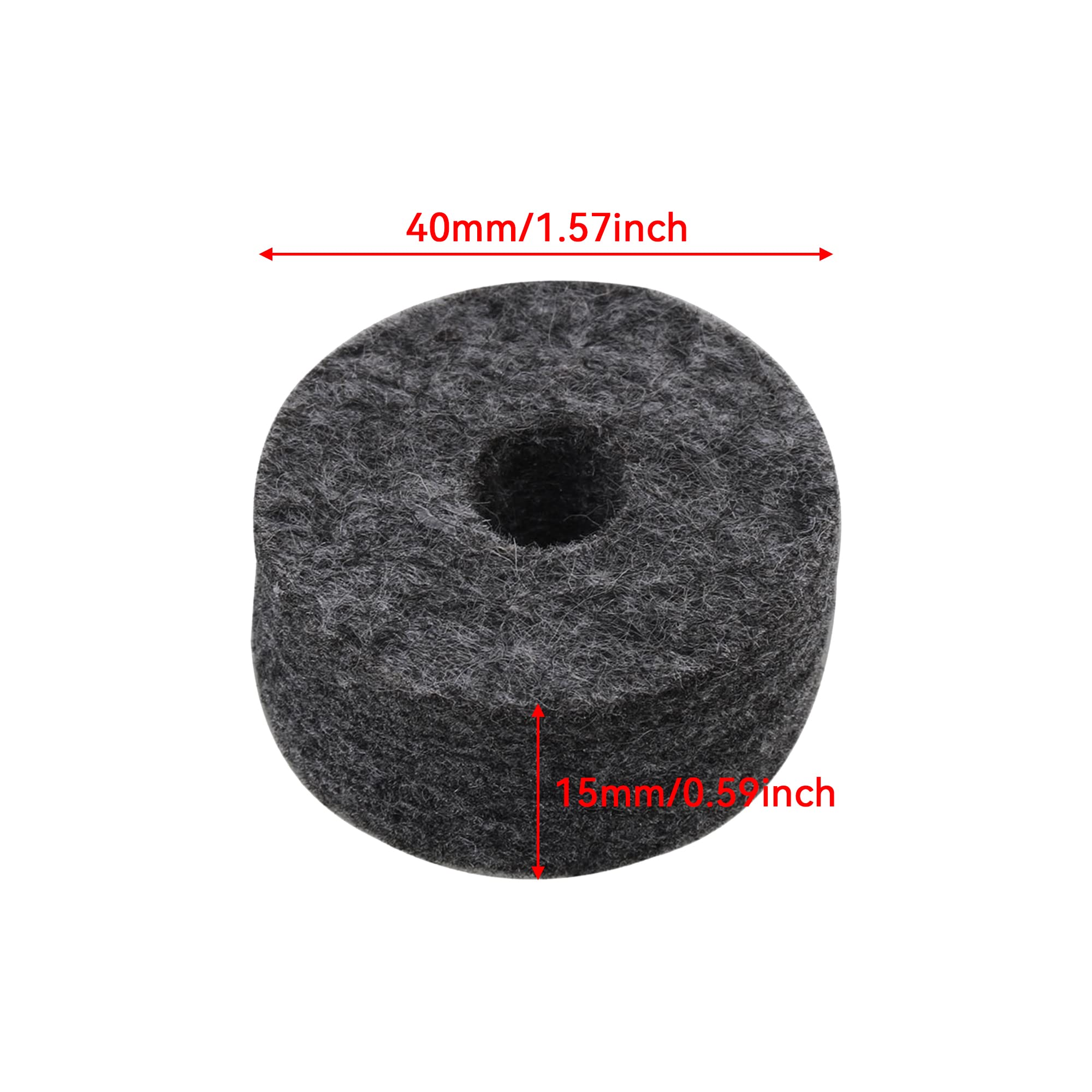 200PCS Beckenfilze, Schwarz Trommel Becken Ständer Filze Unterlegscheibe, 15mm Trommel Set Becken Ständer Filz Unterlegscheibe