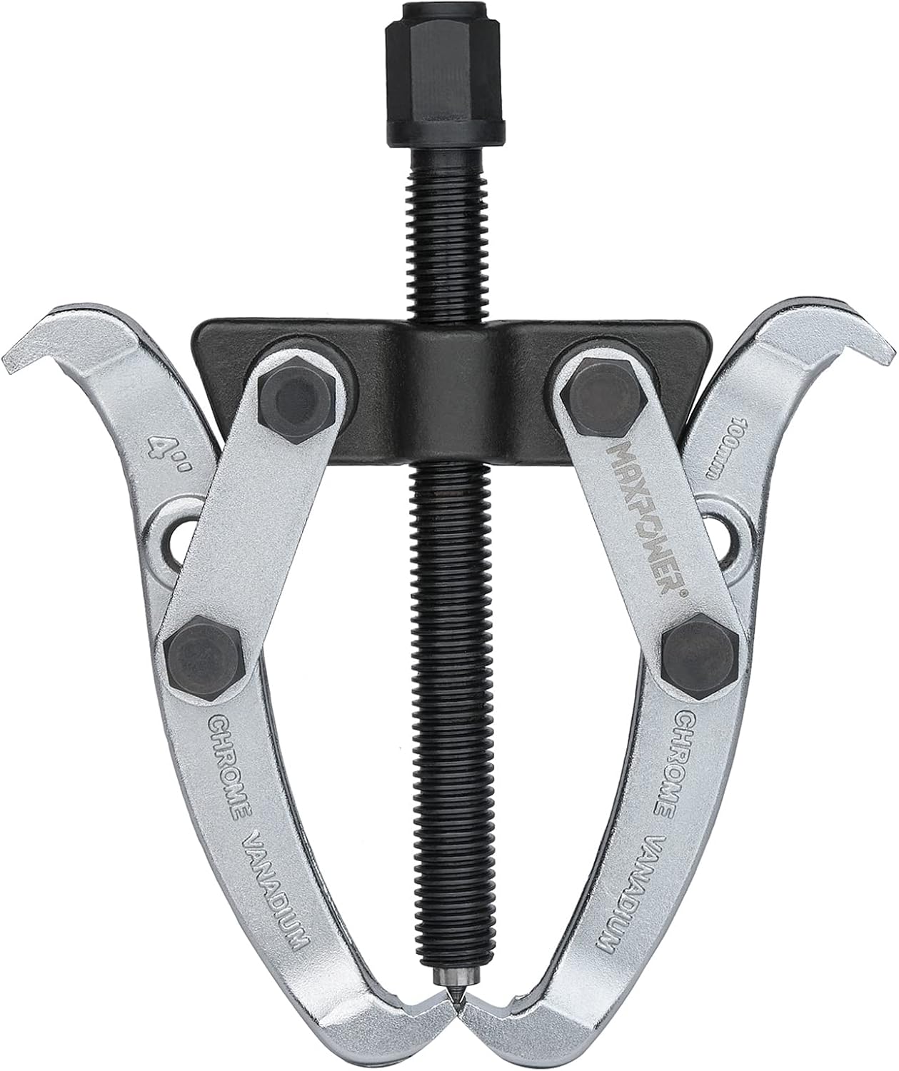 MAXPOWER 2-Jaw Gear Puller 6 Inch, Reversible Puller Made with Drop-Forged and Heat-Treated Cr-V Steel, 8-Way Internal and External Removal Tool for Gears, Pulleys, Bearings and Flywheels, 2.3 Ton
