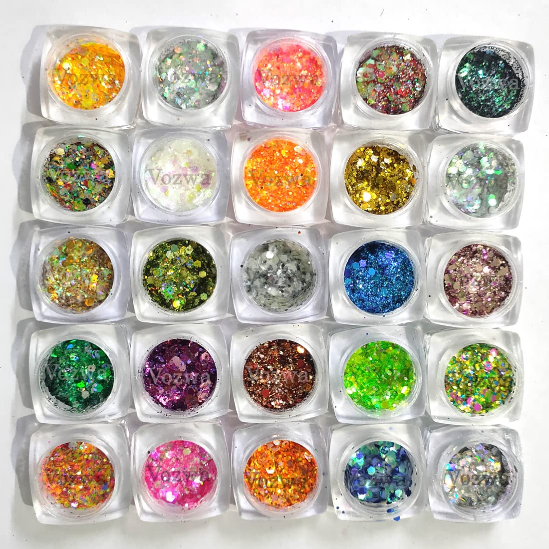 Vozwa 25 Color Chunky Glitter Thick & Thin Eye Shadow-picture-31
