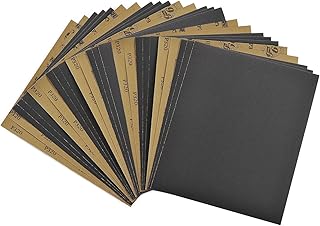 25 PCS 320 Grit Wet Dry Sandpaper, 9 x 11 Inch Silicon Carbide Sanding Sheets, Premium Waterproof Abrasive Paper for Hand & Machine Sanding, Furniture Finishing & Scratch Removal