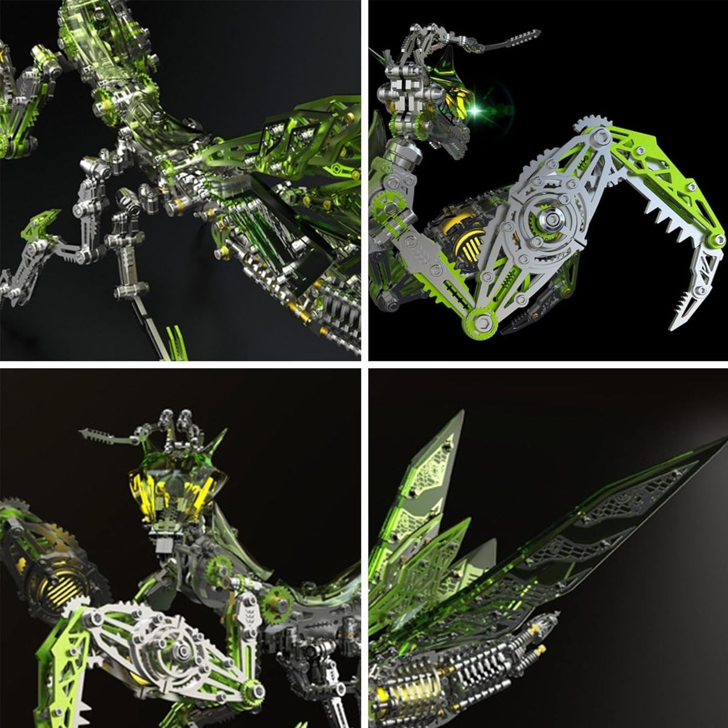 3D-Puzzle-Modellset aus Metall für Erwachsene, 1109-teiliges 3D-mechanisches Gottesanbeterin-Modell aus Metall, mechanisches Insektentiermodell aus Edelstahl zum Selbermachen B