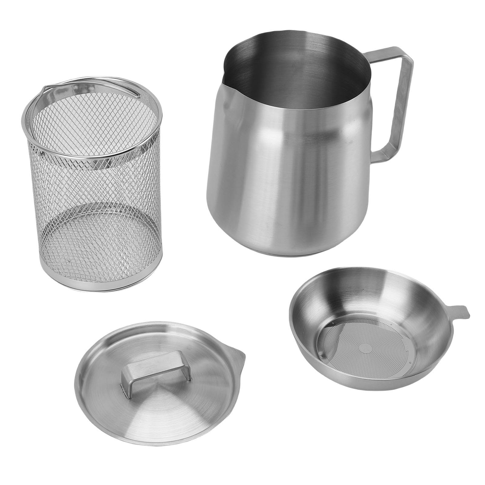 Bewinner Filtro Olio in Acciaio Inox 304 con Colino e Cestello per