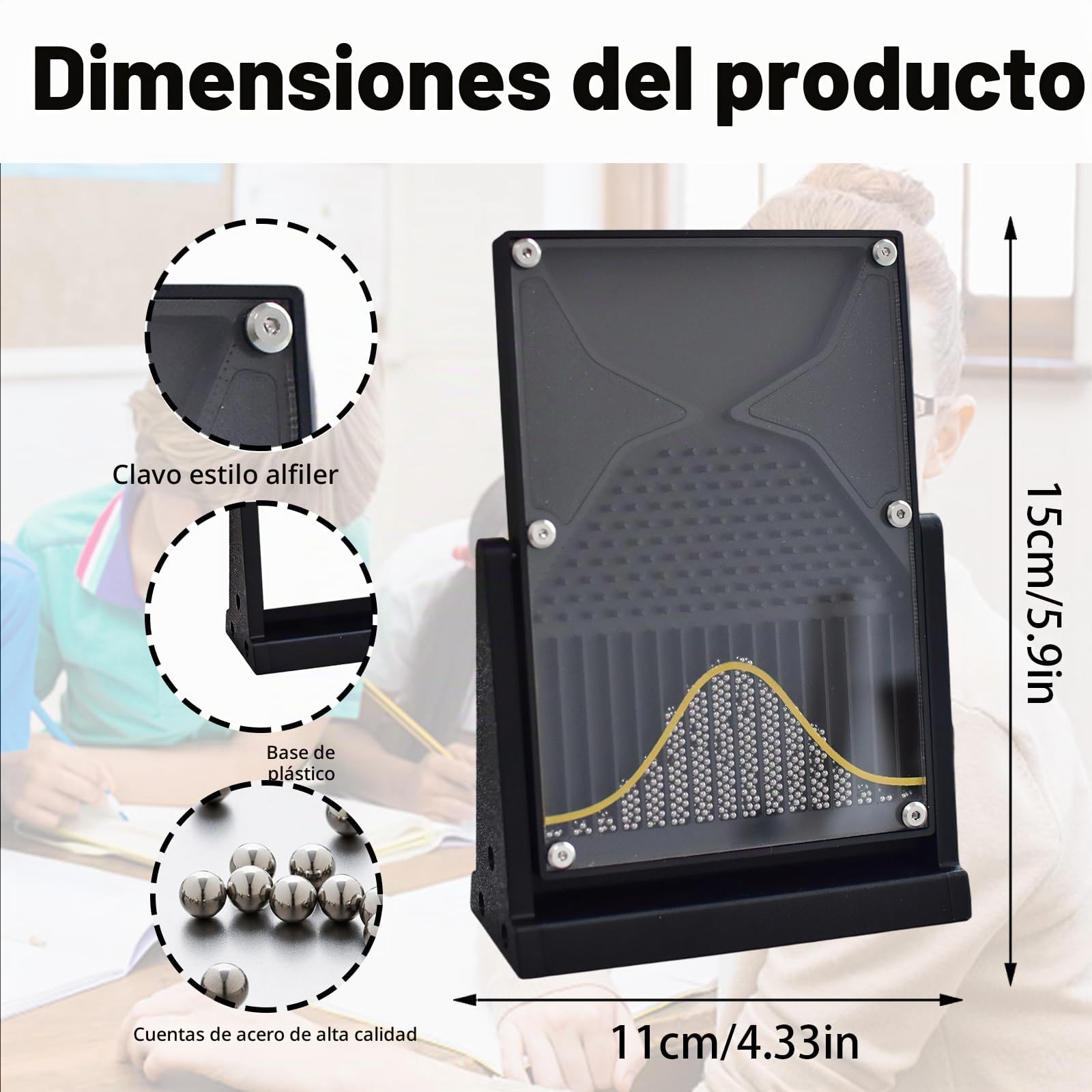Tablero Galton, Modelo Experimental de Galton Board con Curva de Campana Modelo Experimental de Probabilidad Herramienta Didáctica for Laboratorios de Física para Educadores Estudiantes