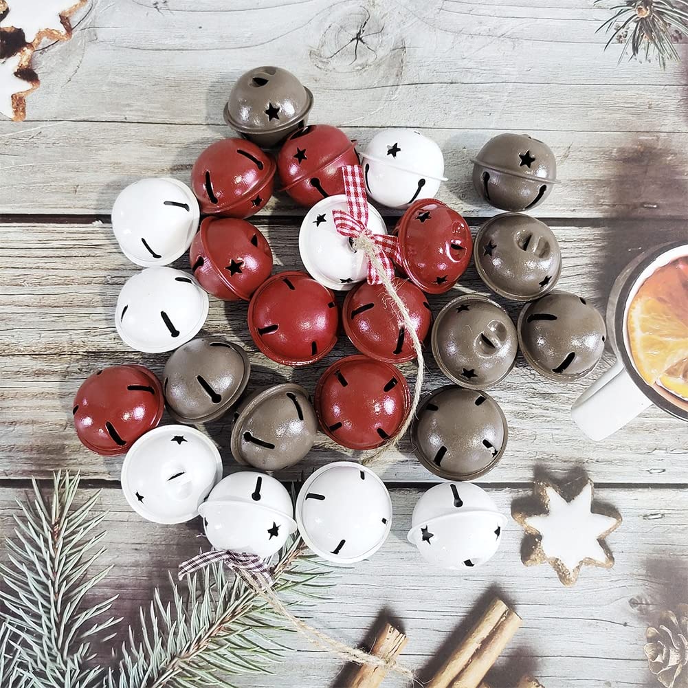Piccole campane di Natale, campane appese di Natal Piccole campane di Natale 24 pezzi Ornamento regalo Piccolo arredamento fai-da-te