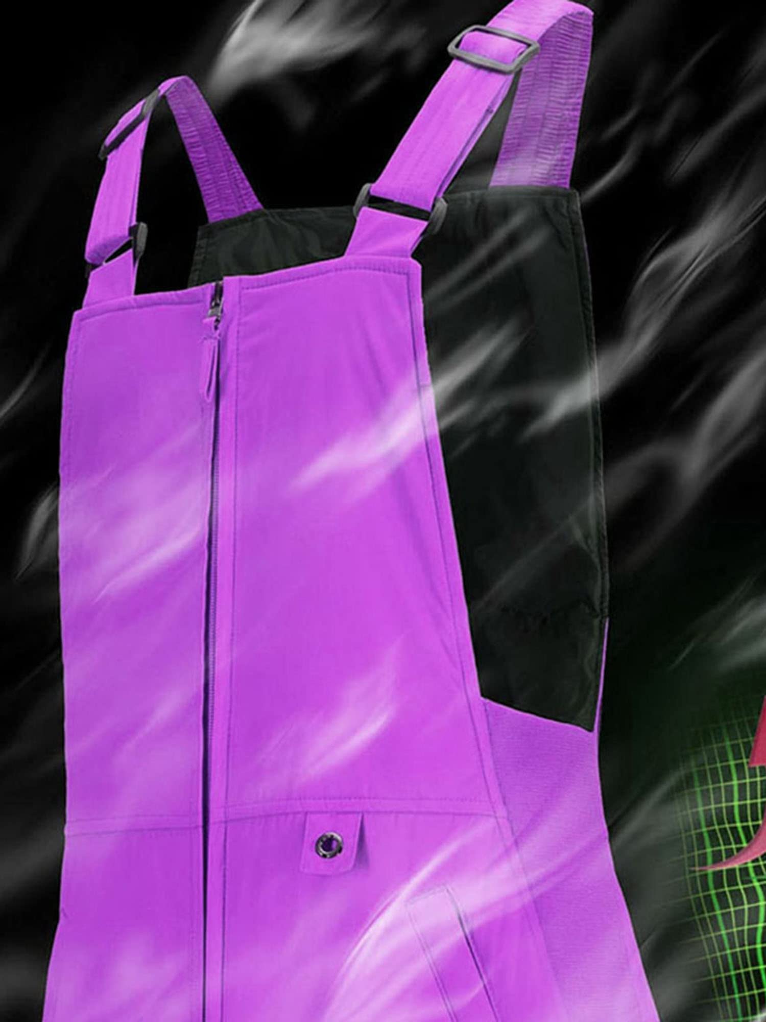 Achlibe Combinaison de ski sans manches avec bretelles réglables pour femme - Pantalon de snowboard imperméable pour l'extérieur