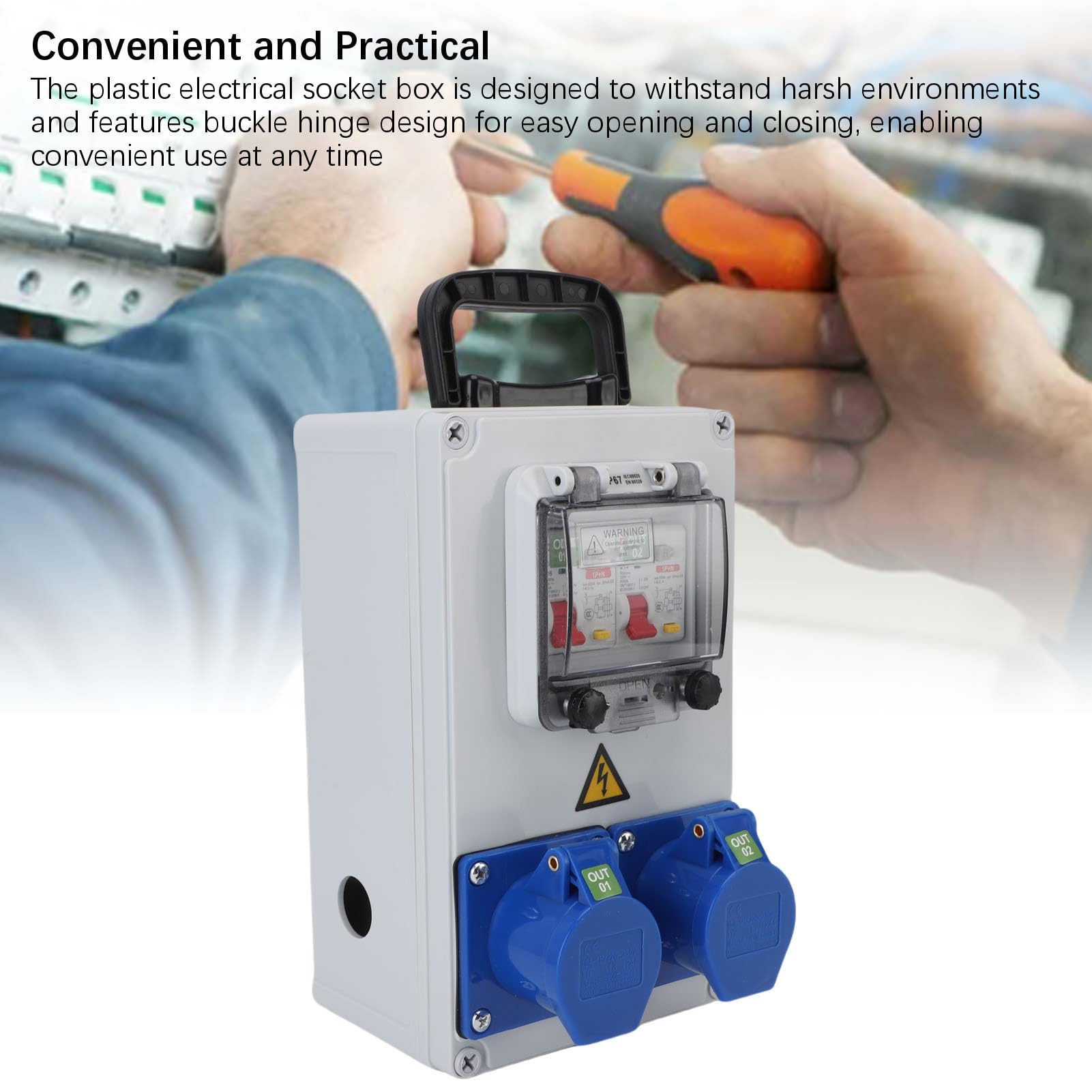 Fafeicy Scatola di Derivazione Industriale, Scatola di Distribuzione della Presa Dell'interruttore Elettrico della Presa Industriale Portatile per la Fabbrica Dell'officina del Cantiere