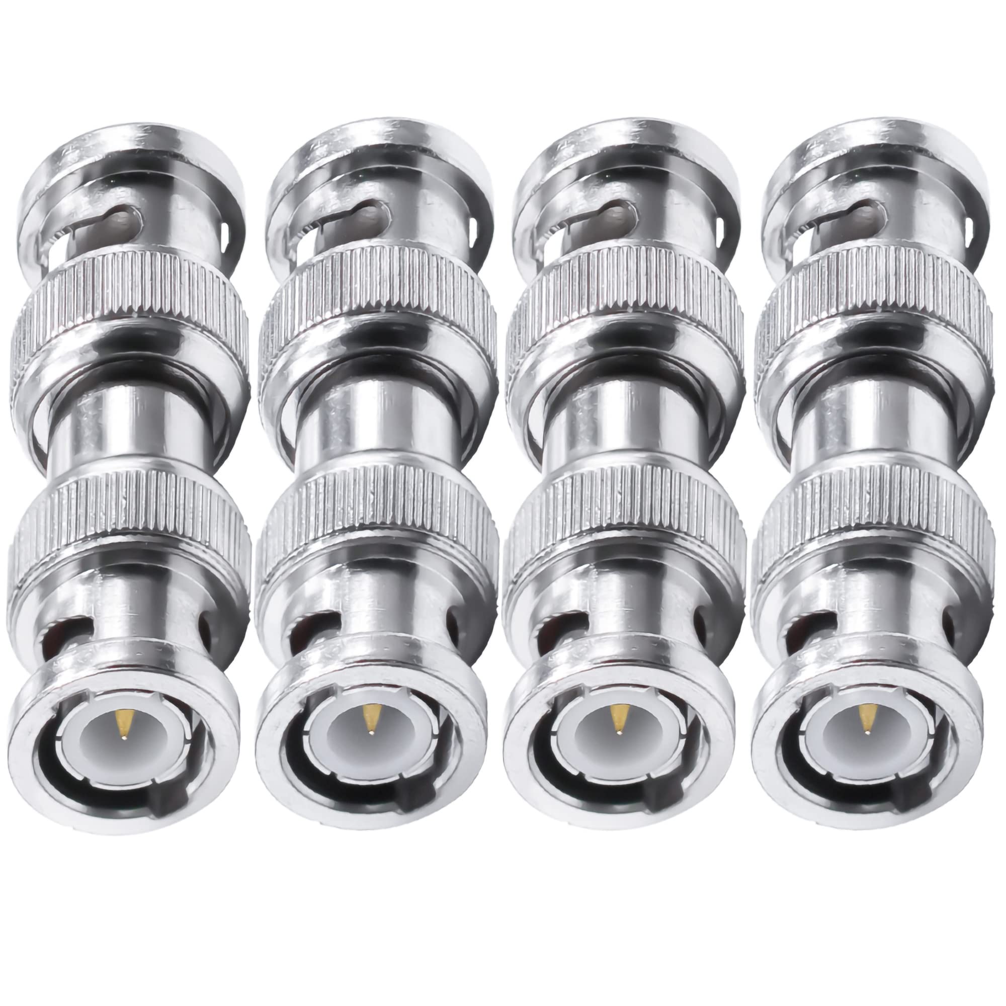 TUOLNK 4PCS BNC Coax Connector, BNC Male to Male Coax Adapter,Coaxial Adapter for CCTV Security Camera, Radio, Extension Cable
