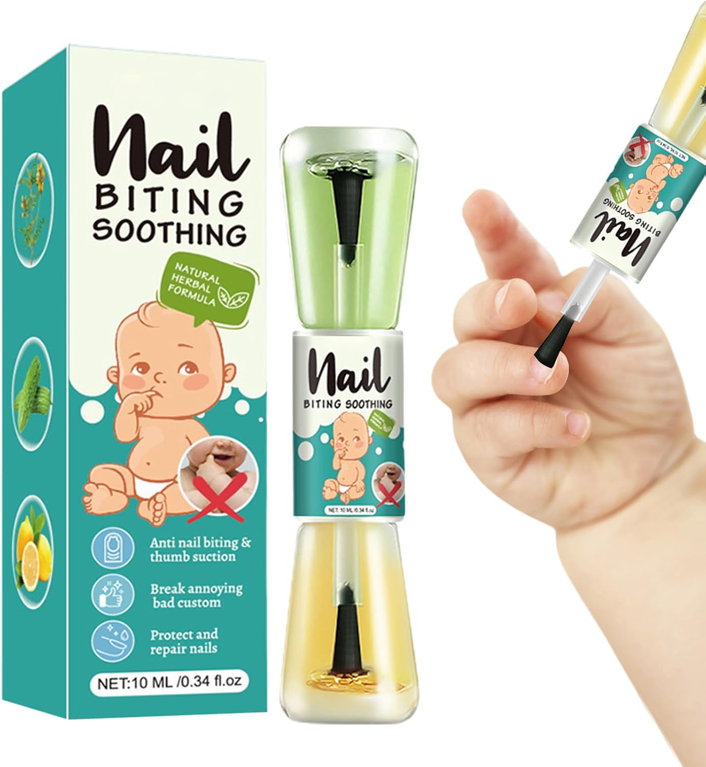 Nail Chewing Prevention for Children, Small Bottle Anti Nail Chewing Varnish for Children and Him, Stops Nail Chewing, Natural Bitter Liquid for Baby Habits, Health