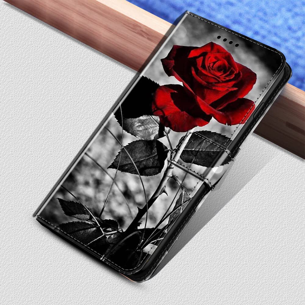 DENSUL Cover a Libro per Google Pixel 7/7 PRO, Interno TPU Antiurto Portafoglio Magnetica Carta Fessura Supporto Stand Custodie in Pelle retrò Protezione, Rosa,7 6.4