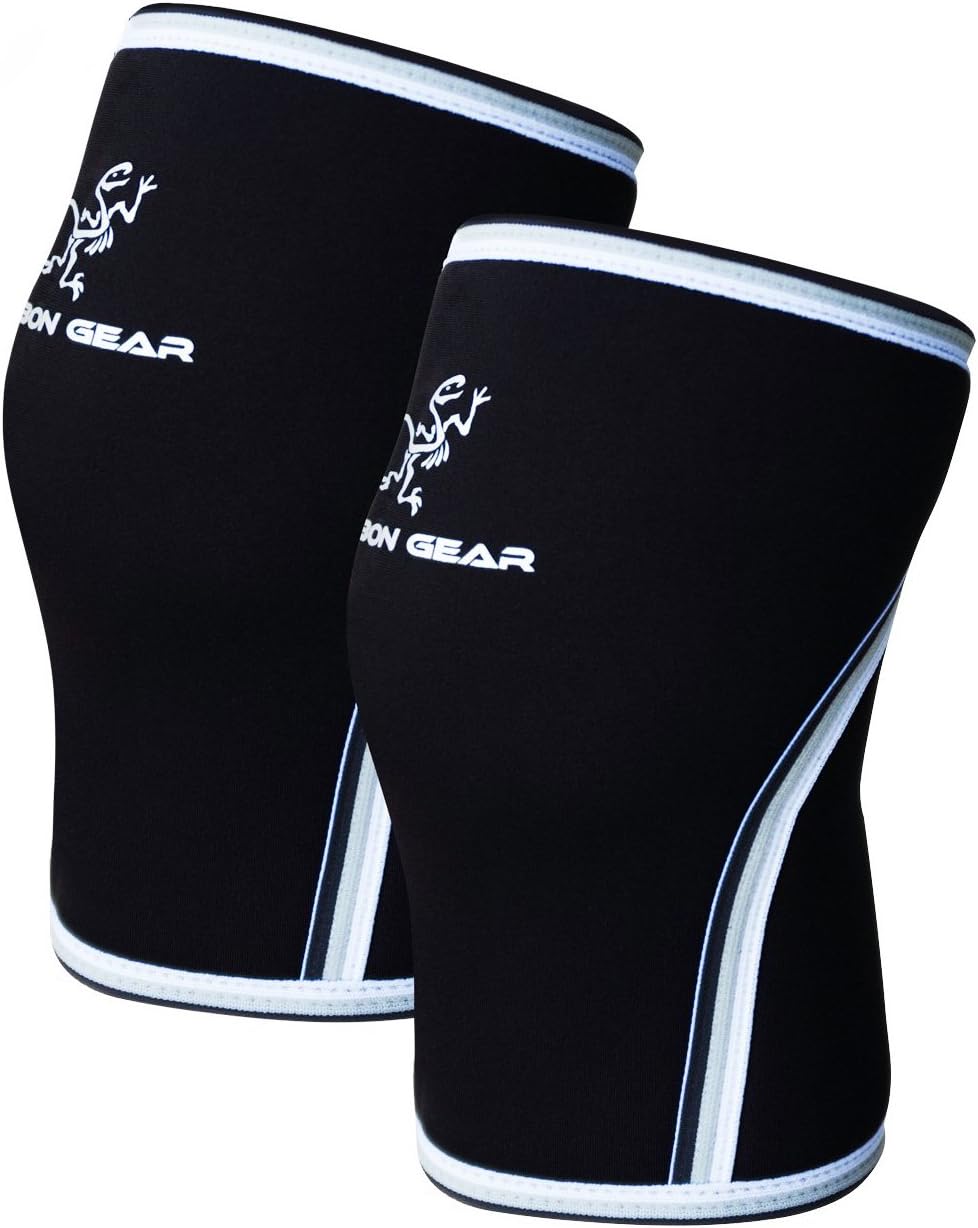 Karbon Gear Knee Sleeves-1 Pair 7mm Neoprene Compression & Support Knee Sleeves for Powerlifting, Crossfit, Weightlifting, Running, Sports, and Workout (XL)