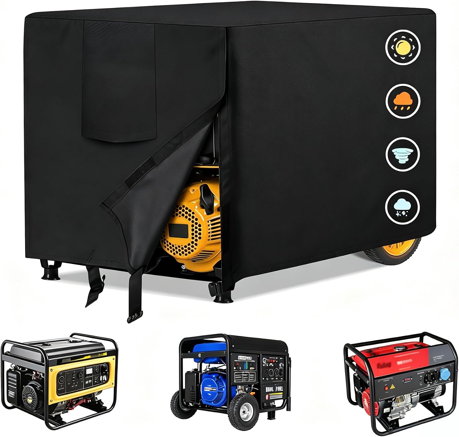Waterproof Generator Cover for Outside, Fits 5,000W–10,000W Generators