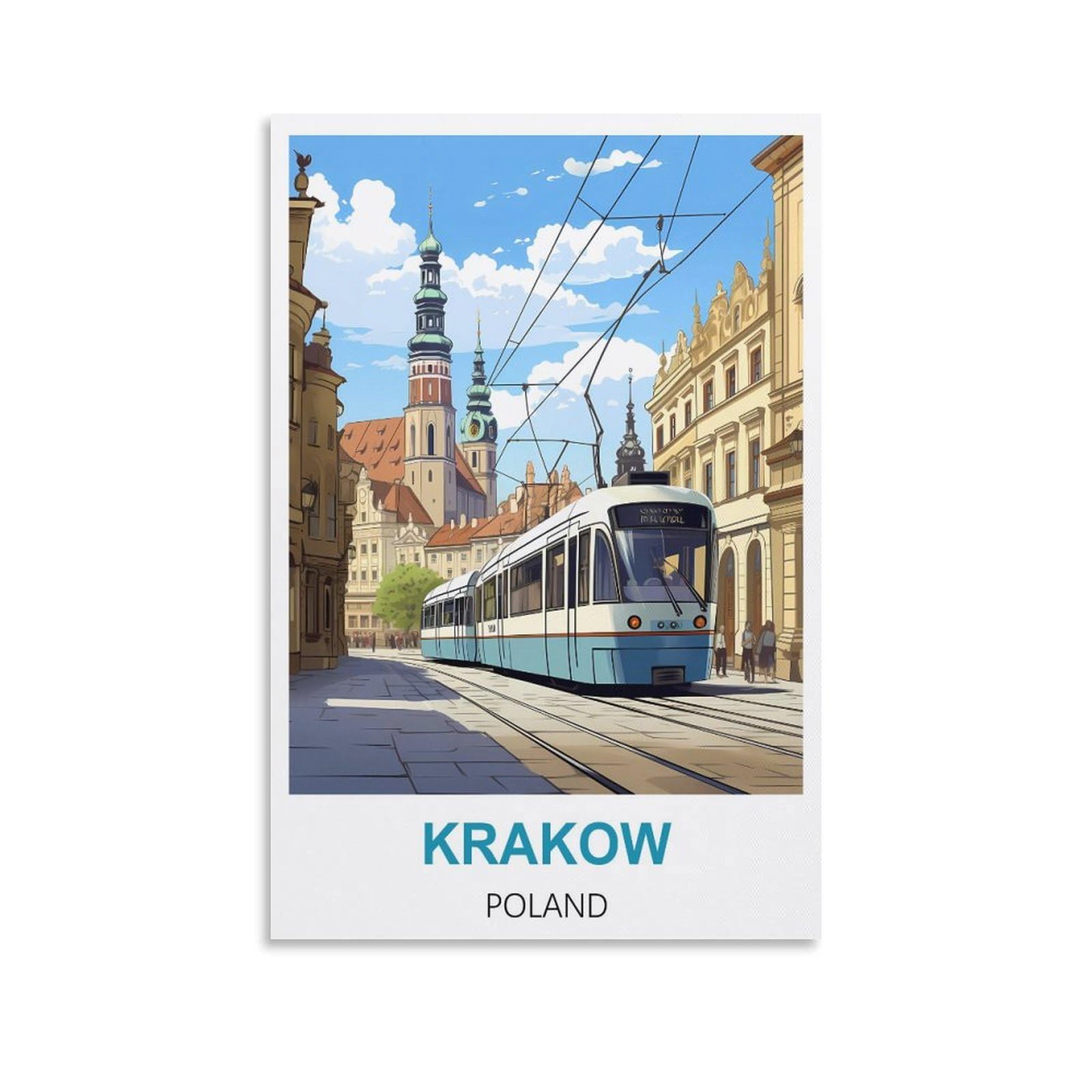 Ezmlfa A199 Paint By Number For Adults On Canvas Krakow Poland Diy Oil Painting, Pictures Drawing Paintwork With Paintbrushes Decoration Gift 20X30cm