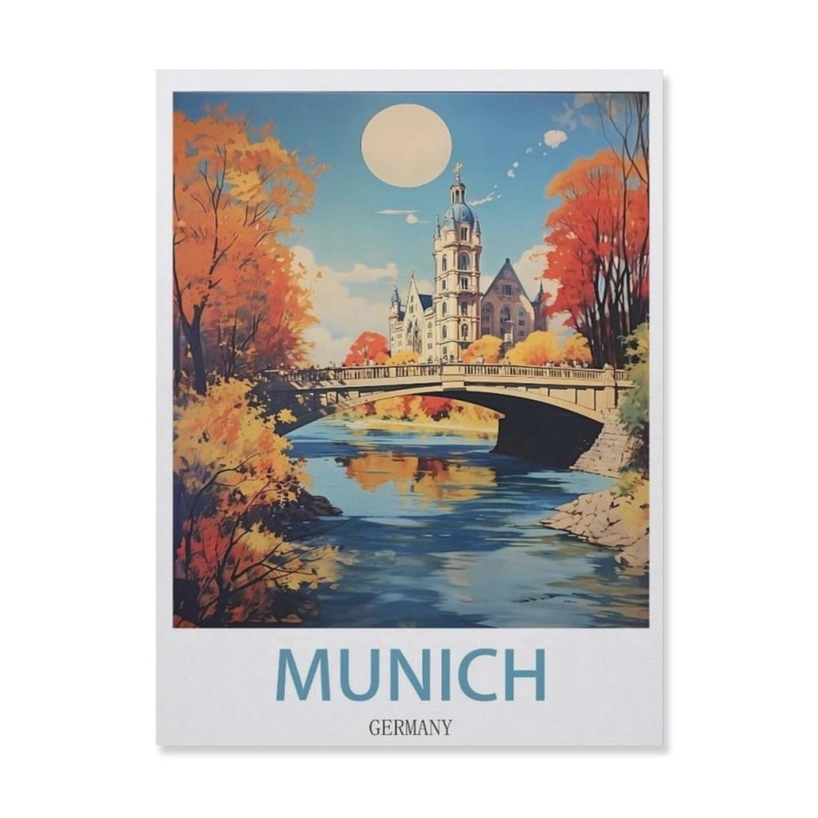 Vintage Metal Tin Sign，Munich Germany(15x30cm）