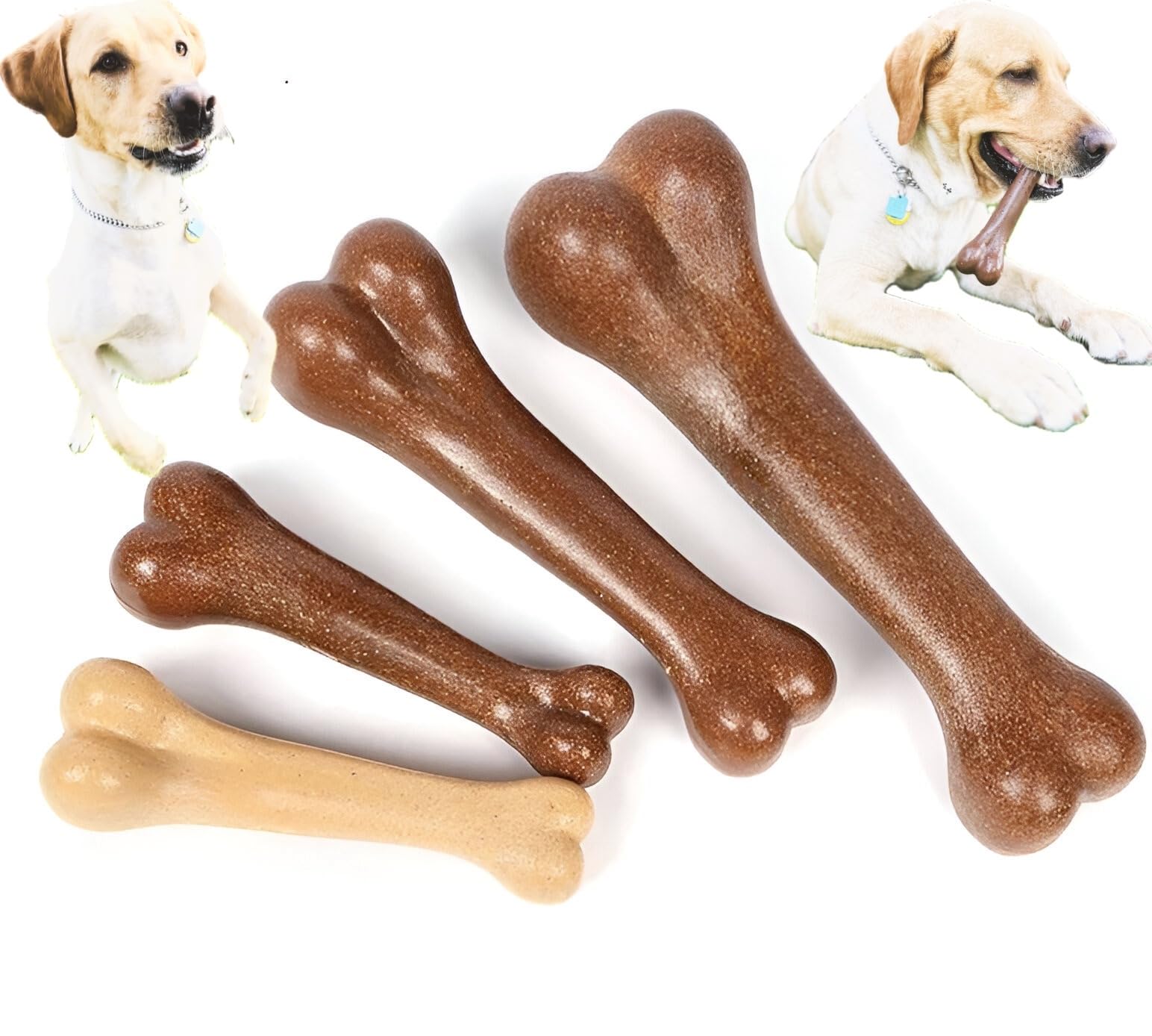 TypicalEve Chew Toy Bone for Dogs (2pck),Durable Chew Toy for Aggressive Chewers,Boredom and Stimulating, Beef Flavor Dog Toys for Small/Medium/Large