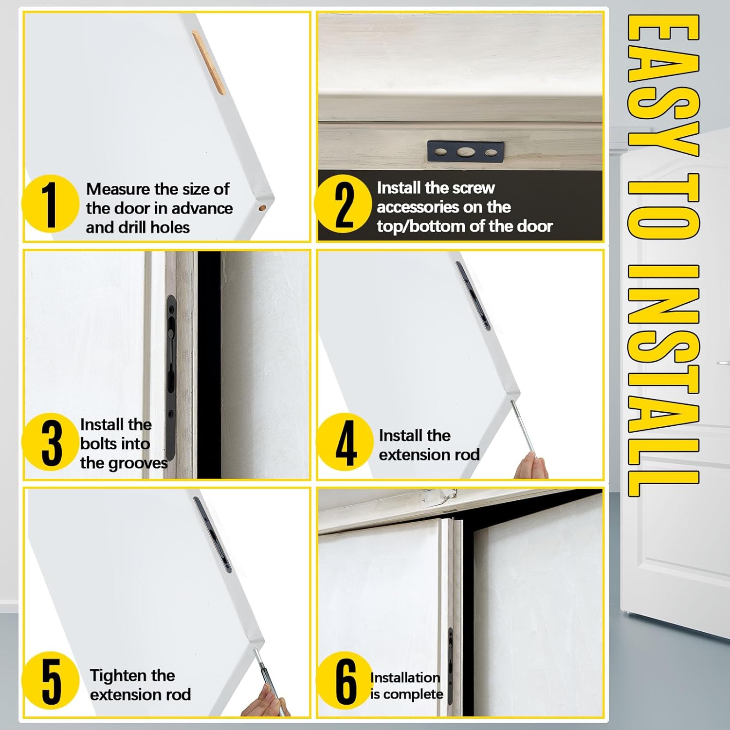 Blulu 2 Pcs 18 Inch Extended Flip Lever Flush Bolt for Double Door, Extra Long Heavy Duty Zinc Alloy French Door Locks Hardware (Matte Black)