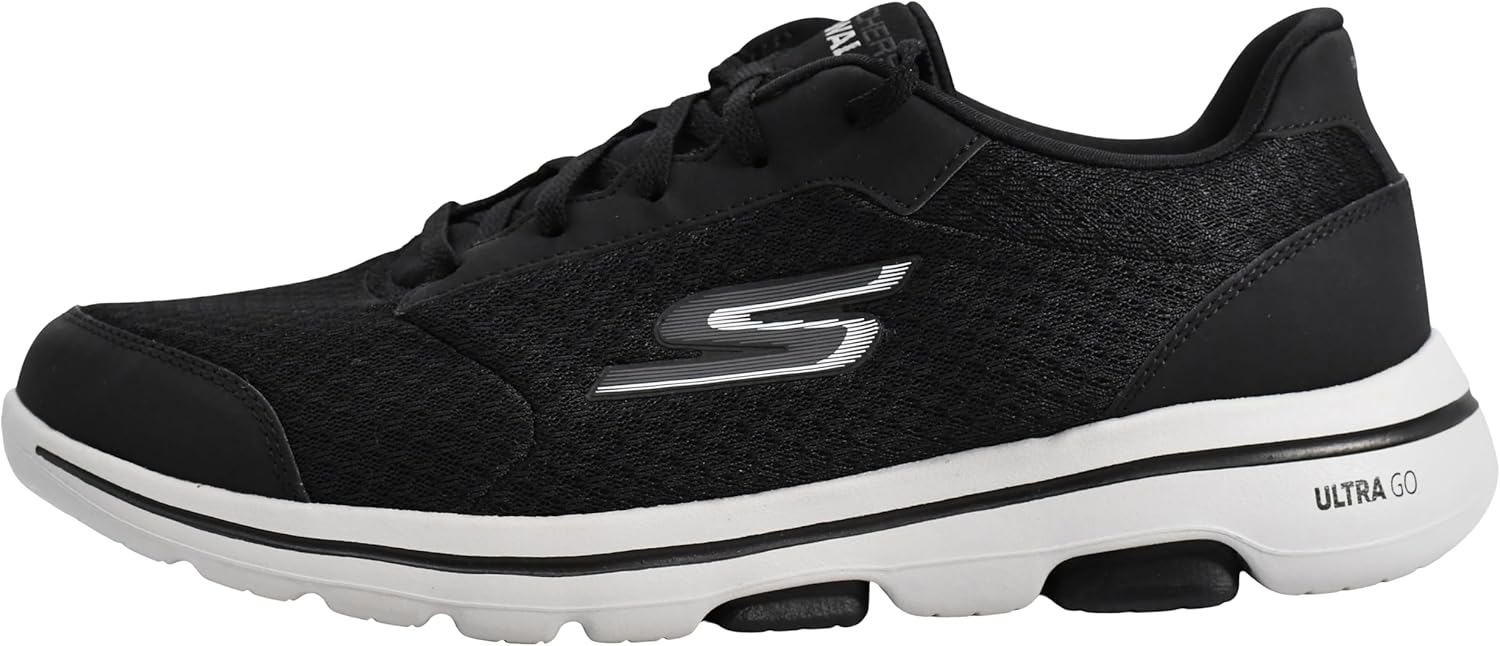 Skechers Men's Gowalk 5 Qualify-Athletic Mesh Lace Up Performance Walking Shoe Sneaker 12 Black/Grey image 7 of 7 B08FF8R48V