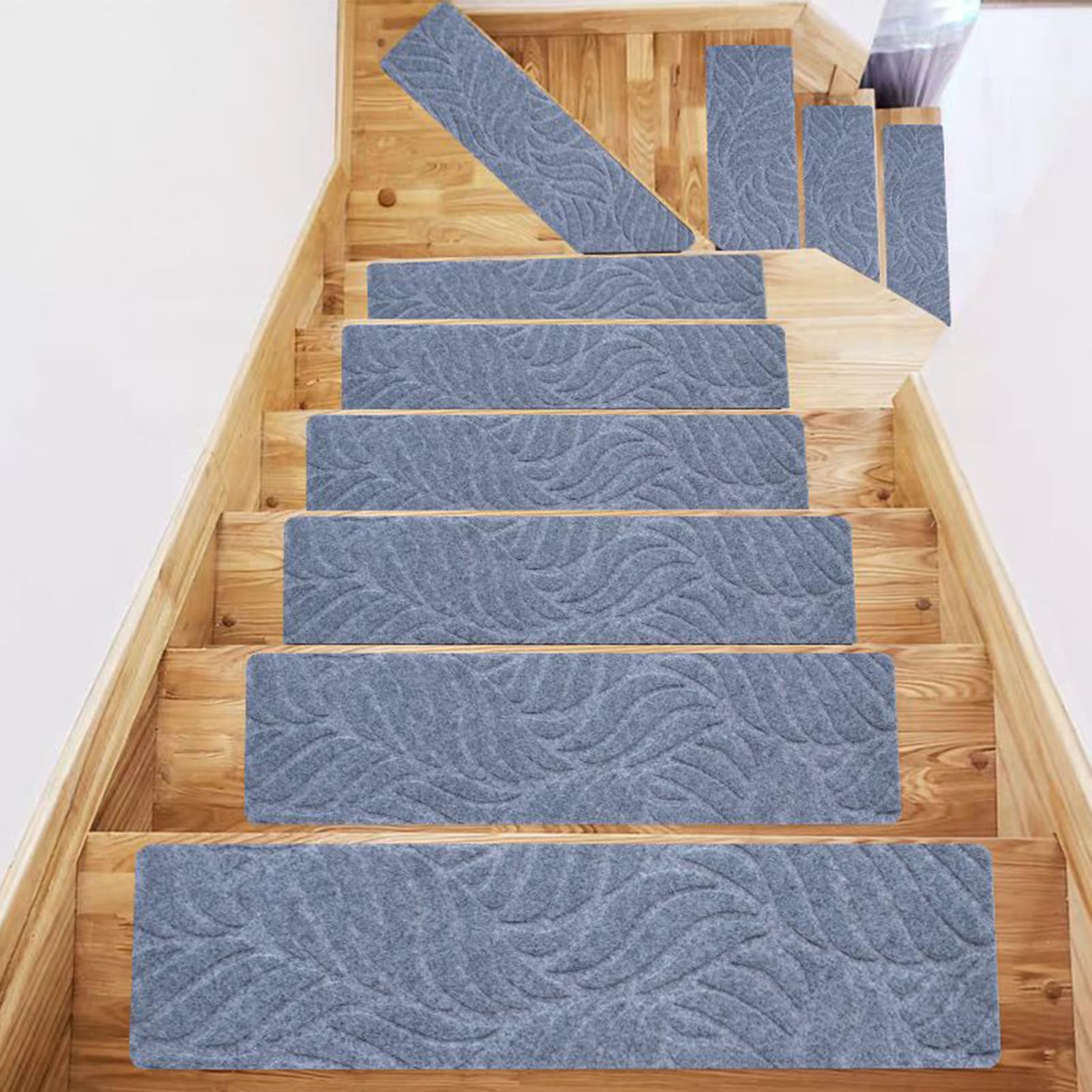 Recubrimientos para escaleras de madera | Bandas antideslizantes para contrapasos de 15 piezas | Alfombra de seguridad interior no resbaladiza para ancianos animales | Casa Patio