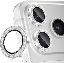 imluckies Glitter Camera Film for iPhone 17 Pro – 17 Pro Max, AR+AF Tempered Glass & 9H Anti-Scratch Metal Lens Protection, HD Clear Camera Accessories – Shiny Silver